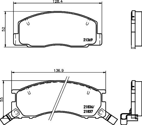 HELLA 8DB 355 006-451 - Əyləc altlığı dəsti, əyləc diski furqanavto.az