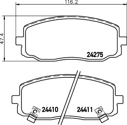 HELLA 8DB 355 028-351 - Əyləc altlığı dəsti, əyləc diski furqanavto.az