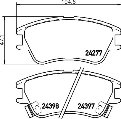 HELLA 8DB 355 006-671 - Əyləc altlığı dəsti, əyləc diski furqanavto.az