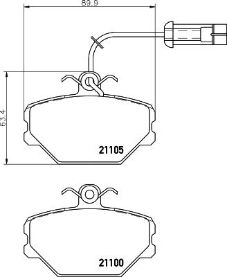 HELLA 8DB 355 006-191 - Əyləc altlığı dəsti, əyləc diski furqanavto.az