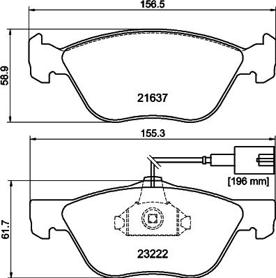 HELLA PAGID 355008611 - Əyləc altlığı dəsti, əyləc diski furqanavto.az