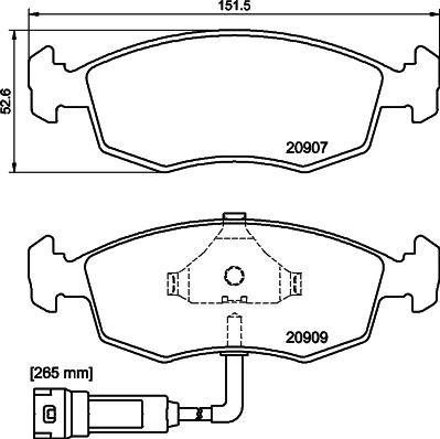 HELLA 8DB 355 007-341 - Əyləc altlığı dəsti, əyləc diski furqanavto.az