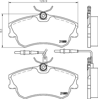 HELLA 8DB 355 019-261 - Əyləc altlığı dəsti, əyləc diski furqanavto.az