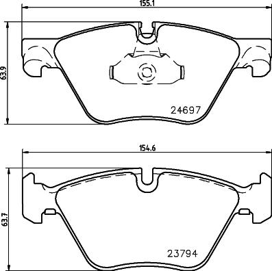 HELLA 8DB 355 014-351 - Əyləc altlığı dəsti, əyləc diski furqanavto.az