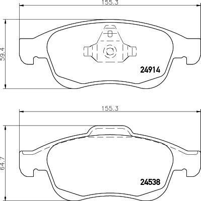 HELLA 8DB 355 014-791 - Əyləc altlığı dəsti, əyləc diski furqanavto.az