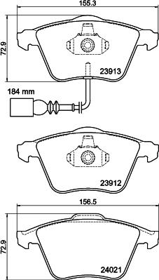 HELLA 8DB 355 015-971 - Əyləc altlığı dəsti, əyləc diski furqanavto.az