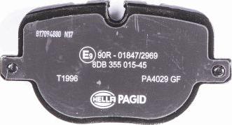 HELLA 8DB 355 015-451 - Əyləc altlığı dəsti, əyləc diski www.furqanavto.az