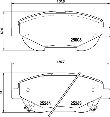 HELLA 8DB 355 015-691 - Əyləc altlığı dəsti, əyləc diski furqanavto.az