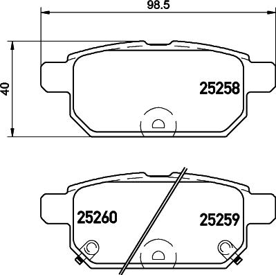 HELLA 8DB 355 015-871 - Əyləc altlığı dəsti, əyləc diski furqanavto.az