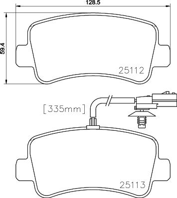 HELLA 8DB 355 015-301 - Əyləc altlığı dəsti, əyləc diski furqanavto.az