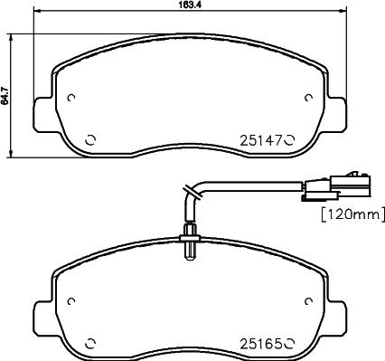 HELLA 8DB 355 015-291 - Əyləc altlığı dəsti, əyləc diski furqanavto.az