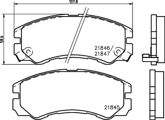 HELLA 8DB 355 016-611 - Əyləc altlığı dəsti, əyləc diski furqanavto.az