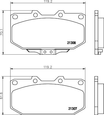 HELLA 8DB 355 016-791 - Əyləc altlığı dəsti, əyləc diski furqanavto.az