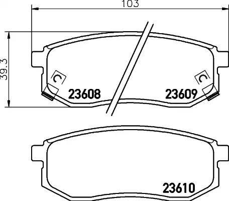 HELLA 8DB 355 010-011 - Əyləc altlığı dəsti, əyləc diski furqanavto.az