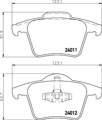 HELLA 8DB 355 010-801 - Əyləc altlığı dəsti, əyləc diski furqanavto.az