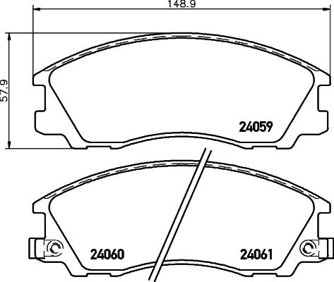 HELLA 8DB 355 010-821 - Əyləc altlığı dəsti, əyləc diski furqanavto.az