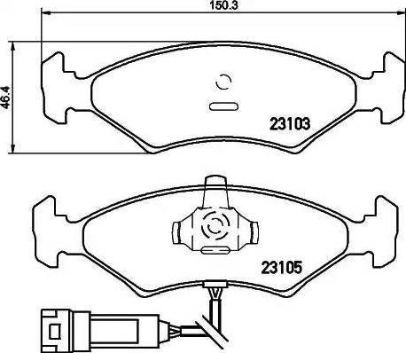 HELLA 8DB 355 010-301 - Əyləc altlığı dəsti, əyləc diski www.furqanavto.az