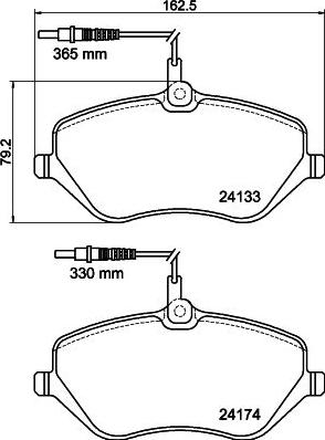 HELLA 8DB 355 011-491 - Əyləc altlığı dəsti, əyləc diski furqanavto.az