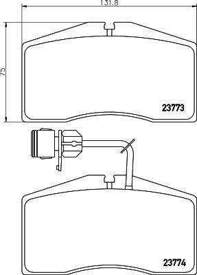 HELLA 8DB 355 018-491 - Əyləc altlığı dəsti, əyləc diski furqanavto.az