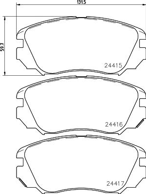 HELLA 8DB 355 013-051 - Əyləc altlığı dəsti, əyləc diski furqanavto.az