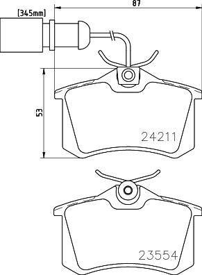 HELLA 8DB 355 013-131 - Əyləc altlığı dəsti, əyləc diski furqanavto.az