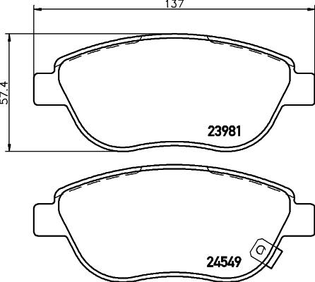 HELLA 8DB 355 013-371 - Əyləc altlığı dəsti, əyləc diski furqanavto.az