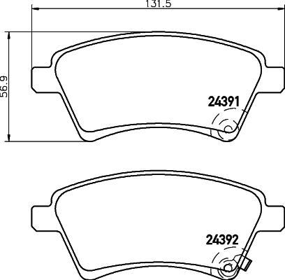 HELLA 8DB 355 012-511 - Əyləc altlığı dəsti, əyləc diski furqanavto.az