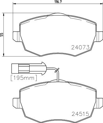 HELLA 8DB 355 012-851 - Əyləc altlığı dəsti, əyləc diski furqanavto.az