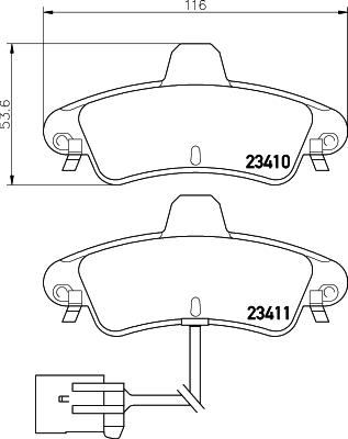 HELLA 8DB 355 012-201 - Əyləc altlığı dəsti, əyləc diski furqanavto.az