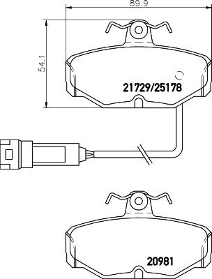 HELLA 8DB 355 017-631 - Əyləc altlığı dəsti, əyləc diski furqanavto.az