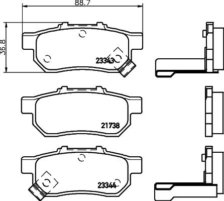 HELLA 8DB 355 017-151 - Əyləc altlığı dəsti, əyləc diski furqanavto.az