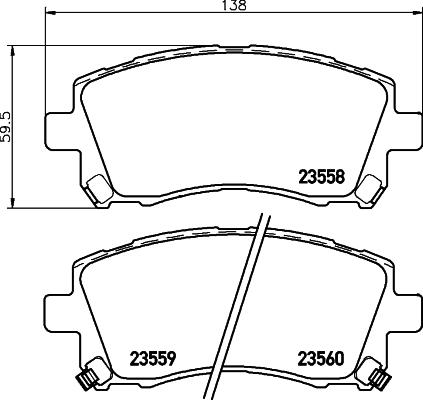 HELLA 8DB 355 017-291 - Əyləc altlığı dəsti, əyləc diski www.furqanavto.az