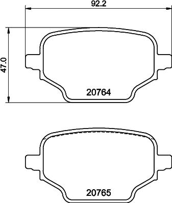 HELLA 8DB 355 039-911 - Əyləc altlığı dəsti, əyləc diski furqanavto.az