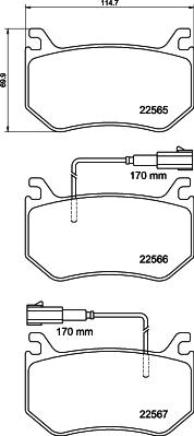 HELLA 8DB 355 039-031 - Əyləc altlığı dəsti, əyləc diski furqanavto.az