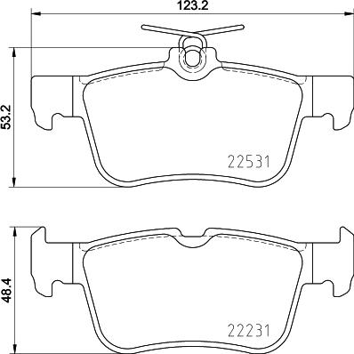 HELLA 8DB 355 039-831 - Əyləc altlığı dəsti, əyləc diski furqanavto.az