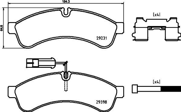 HELLA 8DB 355 039-261 - Əyləc altlığı dəsti, əyləc diski furqanavto.az