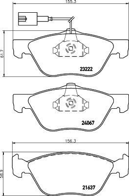 HELLA 8DB 355 031-221 - Əyləc altlığı dəsti, əyləc diski furqanavto.az