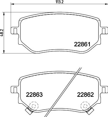 HELLA 8DB 355 037-951 - Əyləc altlığı dəsti, əyləc diski furqanavto.az