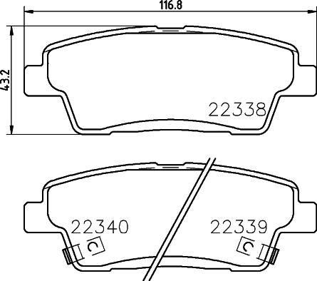 HELLA 8DB 355 037-561 - Əyləc altlığı dəsti, əyləc diski furqanavto.az