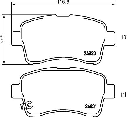 HELLA 8DB 355 029-681 - Əyləc altlığı dəsti, əyləc diski furqanavto.az