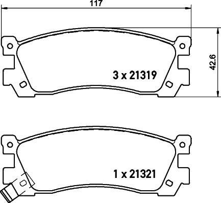 HELLA 8DB 355 029-881 - Əyləc altlığı dəsti, əyləc diski furqanavto.az