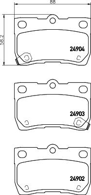 HELLA 8DB 355 024-471 - Əyləc altlığı dəsti, əyləc diski furqanavto.az