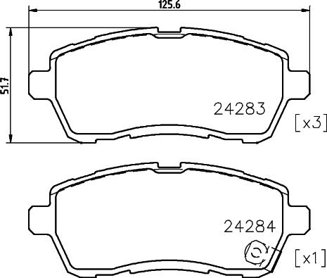 HELLA 8DB 355 025-501 - Əyləc altlığı dəsti, əyləc diski furqanavto.az