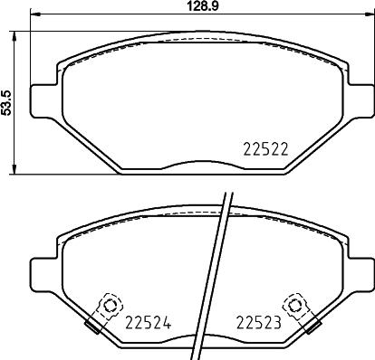 HELLA 8DB 355 025-521 - Əyləc altlığı dəsti, əyləc diski furqanavto.az