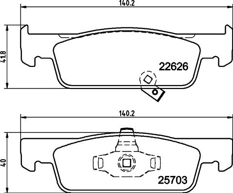 HELLA 8DB 355 025-841 - Əyləc altlığı dəsti, əyləc diski furqanavto.az