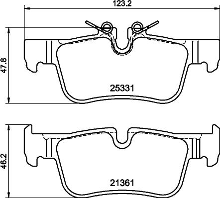 HELLA 8DB 355 026-661 - Əyləc altlığı dəsti, əyləc diski furqanavto.az