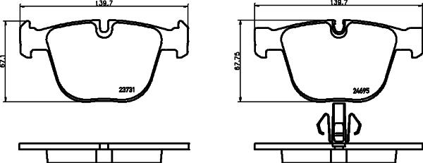 HELLA 8DB 355 026-301 - Əyləc altlığı dəsti, əyləc diski furqanavto.az