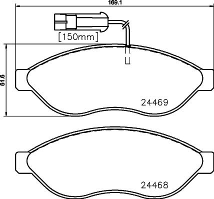 HELLA 8DB 355 020-651 - Əyləc altlığı dəsti, əyləc diski furqanavto.az