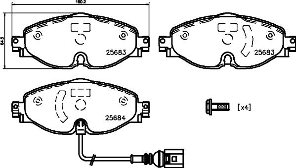 HELLA 8DB 355 020-191 - Əyləc altlığı dəsti, əyləc diski furqanavto.az