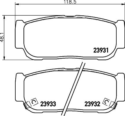 HELLA 8DB 355 020-221 - Əyləc altlığı dəsti, əyləc diski furqanavto.az